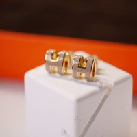 [LUXE]MINI POP H PENDIENTES DORADOS GRISES