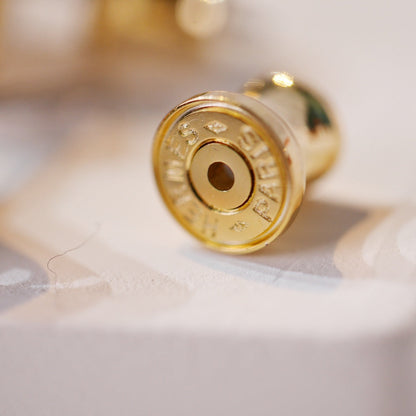 [LUXE]MINI POP H PENDIENTES DORADOS GRISES