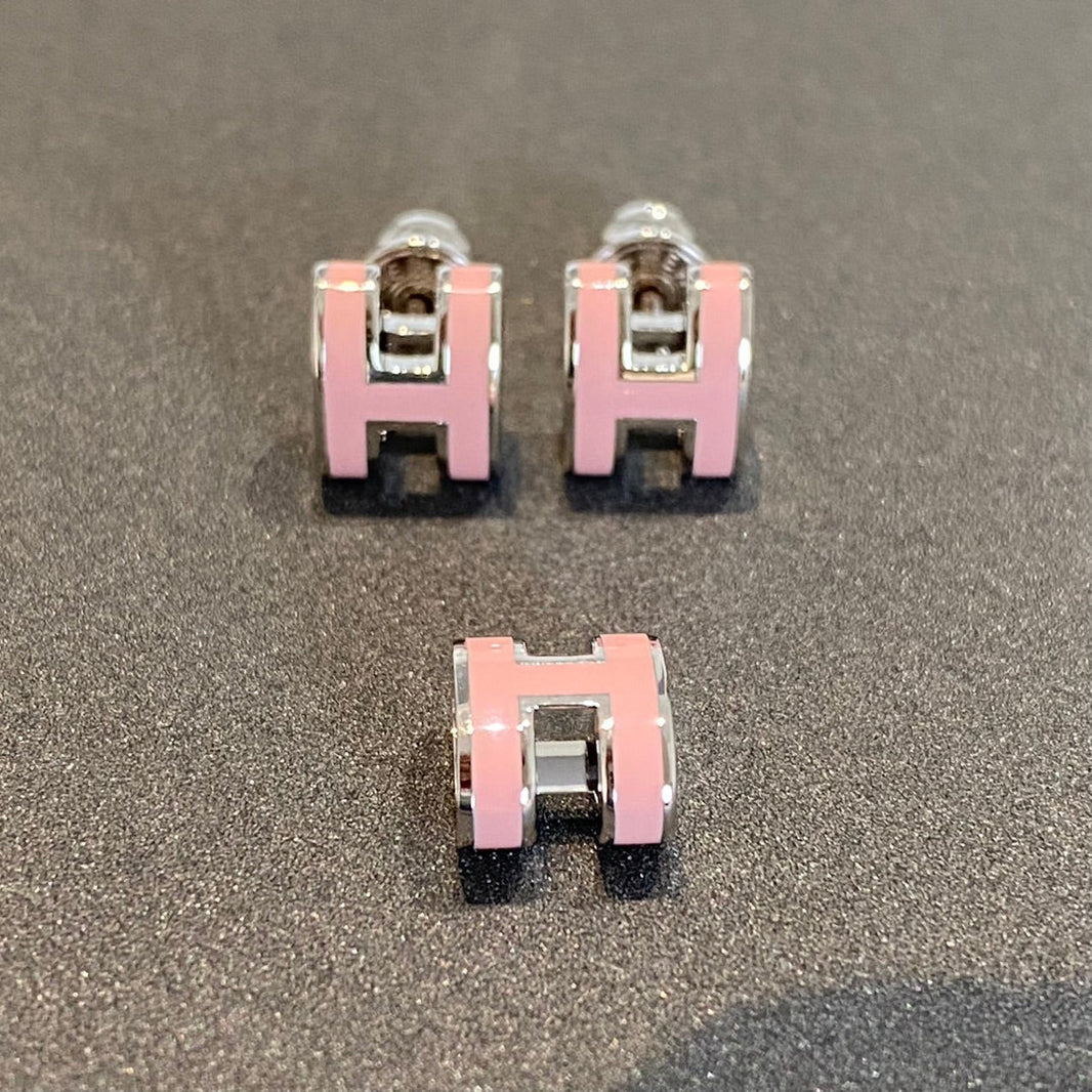 [LUXE]MINI POP H PENDIENTES DE PLATA ROSA