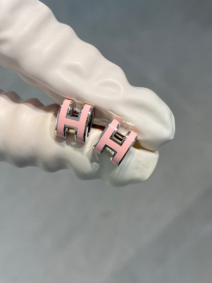 [LUXE]MINI POP H PENDIENTES DE PLATA ROSA