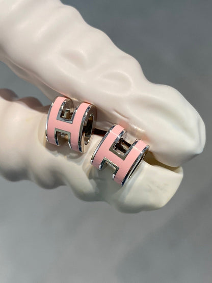 [LUXE]MINI POP H PENDIENTES DE PLATA ROSA