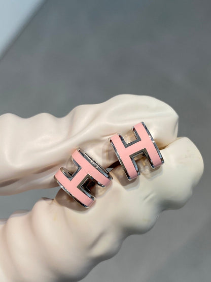 [LUXE]MINI POP H PENDIENTES DE PLATA ROSA
