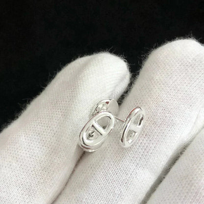 [LUXE]PENDIENTES PEQUEÑOS DE CADENA ORO Y PLATA