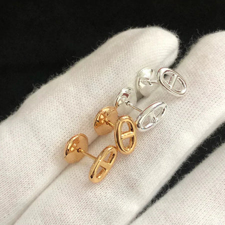 [LUXE]PENDIENTES PEQUEÑOS DE CADENA ORO Y PLATA