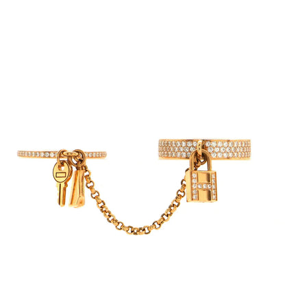 [LUXE]ANILLO DOBLE CLOCHETTE HM KELLY CON DIAMANTES