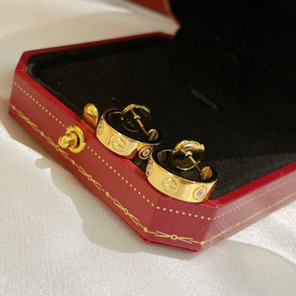 [LUXE]PENDIENTES LOVE 5.7MM 2 DIAMANTES