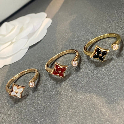 [LUXE] ANILLO ABIERTO ESTRELLA 1 DIAMANTE