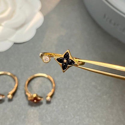 [LUXE] ANILLO ABIERTO ESTRELLA 1 DIAMANTE