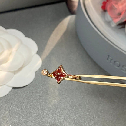 [LUXE] ANILLO ABIERTO ESTRELLA 1 DIAMANTE