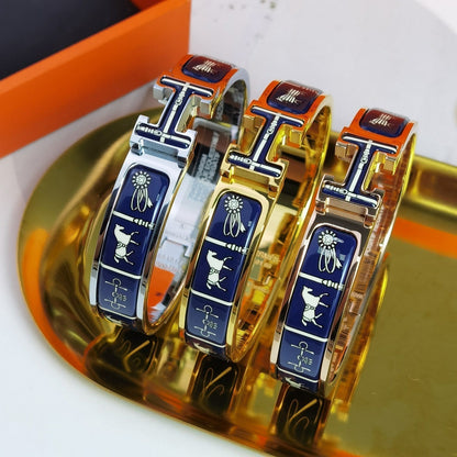 [LUXE]PULSERA H COUVERTURES AZUL OSCURO