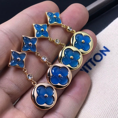 [LUXE] PENDIENTES DE DIAMANTES CON ÁGATA ESTRELLA Y SOL