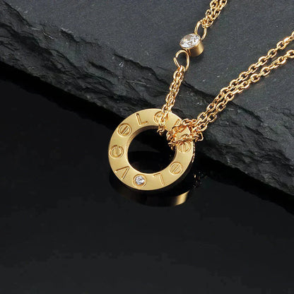 [LUXE]COLLAR AMOR 16MM 2 DIAMANTES