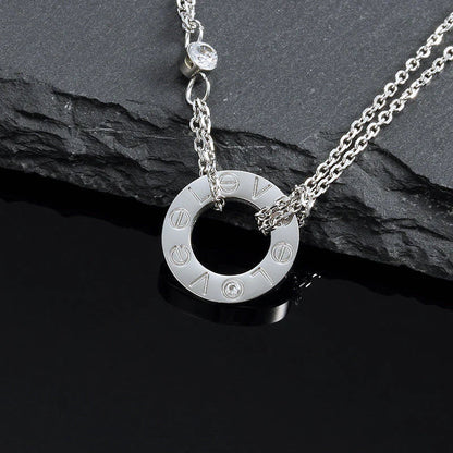 [LUXE]COLLAR AMOR 16MM 2 DIAMANTES