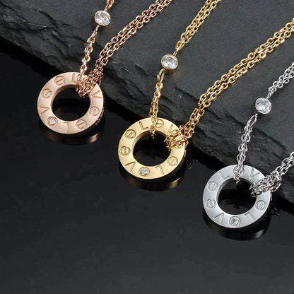 [LUXE]COLLAR AMOR 16MM 2 DIAMANTES