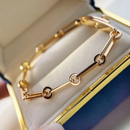 [LUXE]PULSERA DE CADENA MODELO PEQUEÑO DIAMANTE