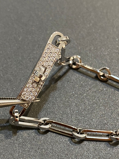 [LUXE]PULSERA DE CADENA MODELO PEQUEÑO DIAMANTE