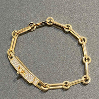 [LUXE]PULSERA DE CADENA MODELO PEQUEÑO DIAMANTE