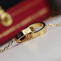[LUXE]COLLAR AMOR DOBLE ANILLO ORO