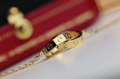 [LUXE]COLLAR AMOR DOBLE ANILLO ORO
