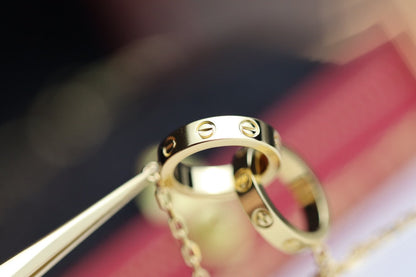 [LUXE]COLLAR AMOR DOBLE ANILLO ORO