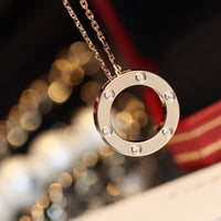 [LUXE]COLLAR LOVE 16MM 6 DIAMANTES ORO ROSA