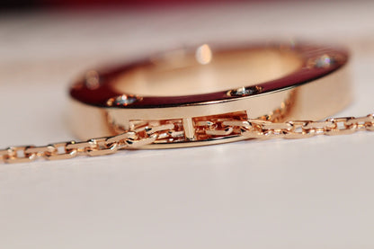 [LUXE]COLLAR LOVE 16MM 6 DIAMANTES ORO ROSA
