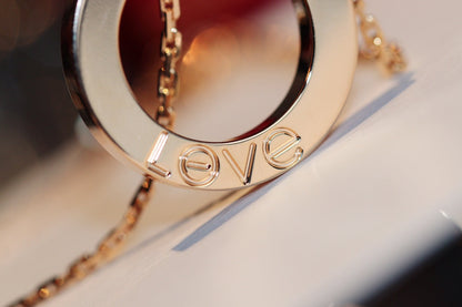 [LUXE]COLLAR LOVE 16MM 6 DIAMANTES ORO ROSA