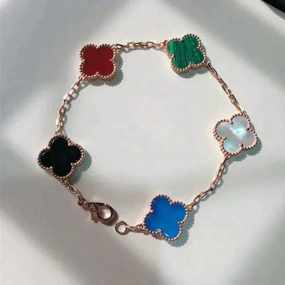 [LUXE]CLOVER 5 MOTIFS MULTICOLOR BRACELET