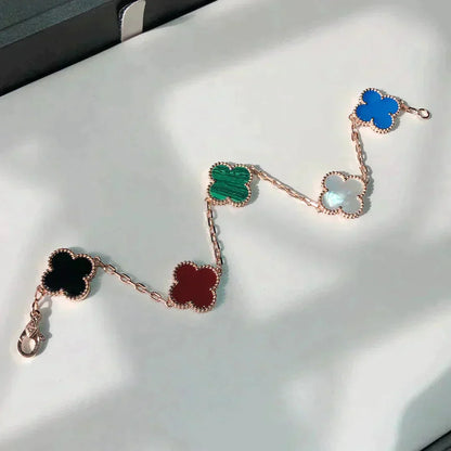 [LUXE]CLOVER 5 MOTIFS MULTICOLOR BRACELET