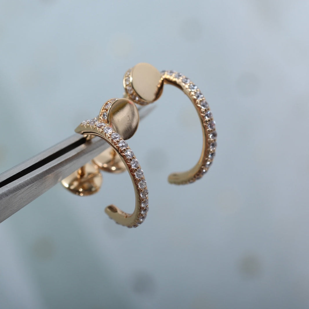 PENDIENTES [LUXE]JUSTE 12,75 MM ORO ROSA DIAMANTE