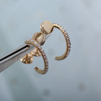 PENDIENTES [LUXE]JUSTE 12,75 MM ORO ROSA DIAMANTE