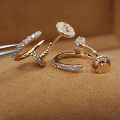 PENDIENTES [LUXE]JUSTE 12,75 MM ORO ROSA DIAMANTE