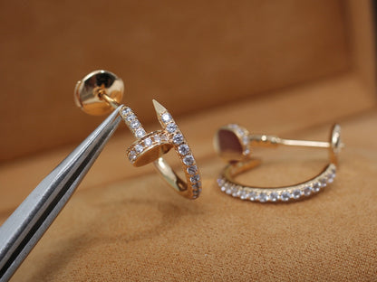 PENDIENTES [LUXE]JUSTE 12,75 MM ORO ROSA DIAMANTE