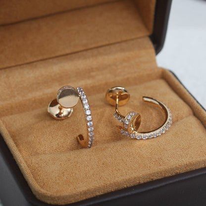 PENDIENTES [LUXE]JUSTE 12,75 MM ORO ROSA DIAMANTE