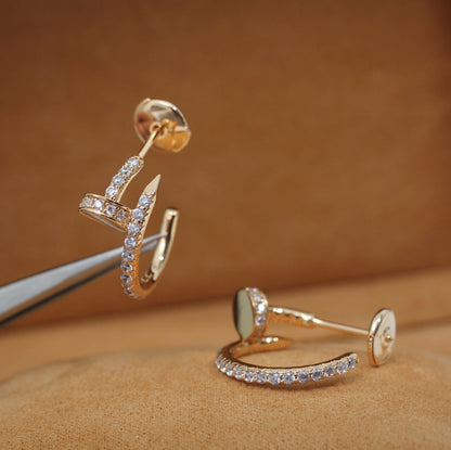 PENDIENTES [LUXE]JUSTE 12,75 MM ORO ROSA DIAMANTE