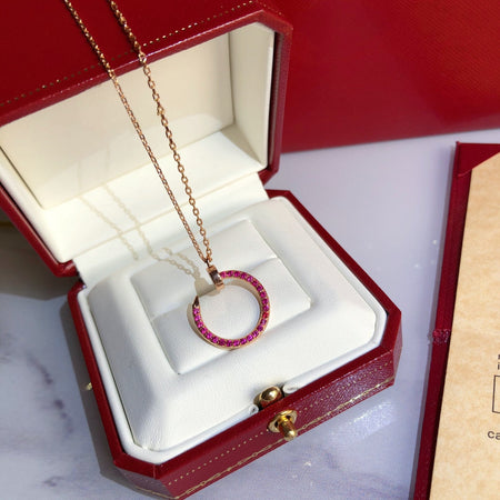 COLLAR [LUXE]JUSTE ORO DIAMANTES ROJOS