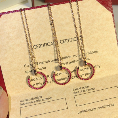 COLLAR [LUXE]JUSTE ORO DIAMANTES ROJOS