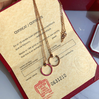 COLLAR [LUXE]JUSTE ORO DIAMANTES ROJOS