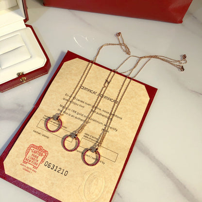 COLLAR [LUXE]JUSTE ORO DIAMANTES ROJOS