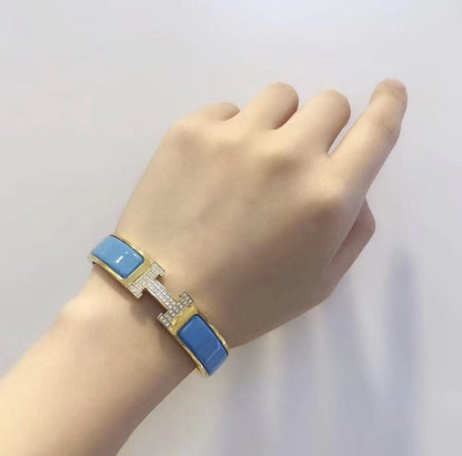 [LUXE]H PULSERA AZUL NUBE ORO DIAMANTE