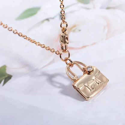 [LUXE]COLLAR AMULETTE PEDANTE ORO ROSA