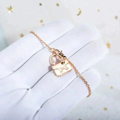[LUXE]COLLAR AMULETTE PEDANTE ORO ROSA