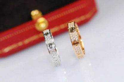 [LUXE] ANILLO DE AMOR DE 3,6 MM CON PAVÉ DE DIAMANTES