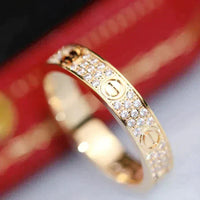 [LUXE] ANILLO DE AMOR DE 3,6 MM CON PAVÉ DE DIAMANTES