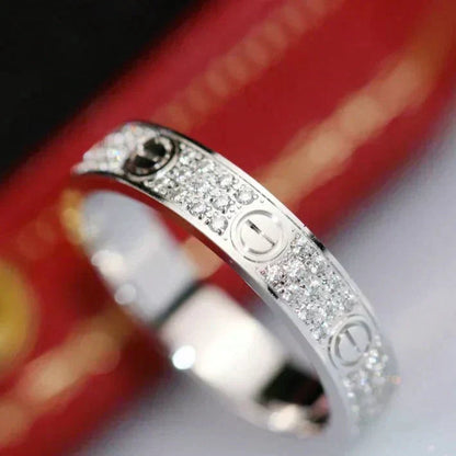 [LUXE] ANILLO DE AMOR DE 3,6 MM CON PAVÉ DE DIAMANTES