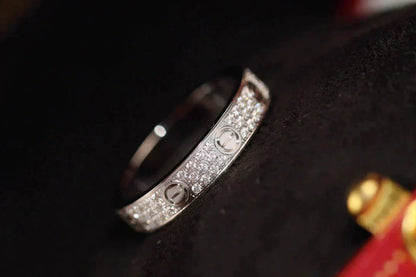 [LUXE] ANILLO DE AMOR DE 3,6 MM CON PAVÉ DE DIAMANTES