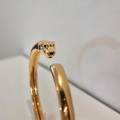 [LUXE]PULSERA ABIERTA DE ORO PANTHERE