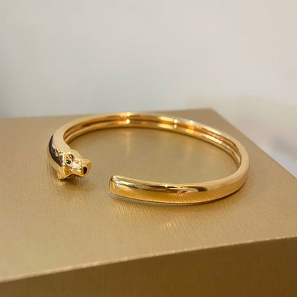 [LUXE]PULSERA ABIERTA DE ORO PANTHERE