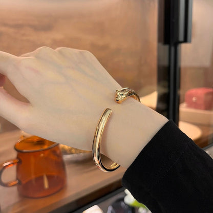 [LUXE]PULSERA ABIERTA DE ORO PANTHERE