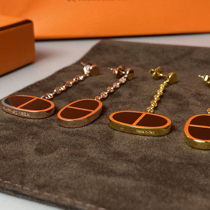 [LUXE] PENDIENTES DE CERÁMICA NEGRA CHAINE VERSO